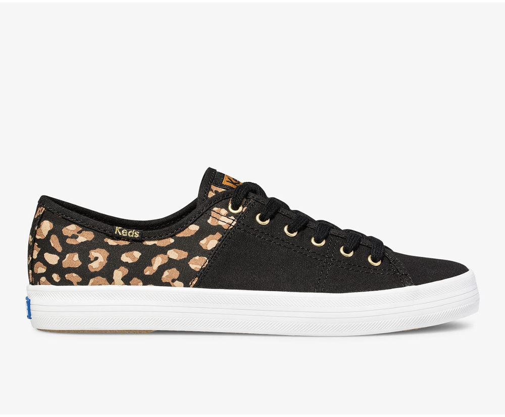 Basket Keds Femme Noir/Marron - Kickstart 50/50 Leopard. - 637-FQHPRT